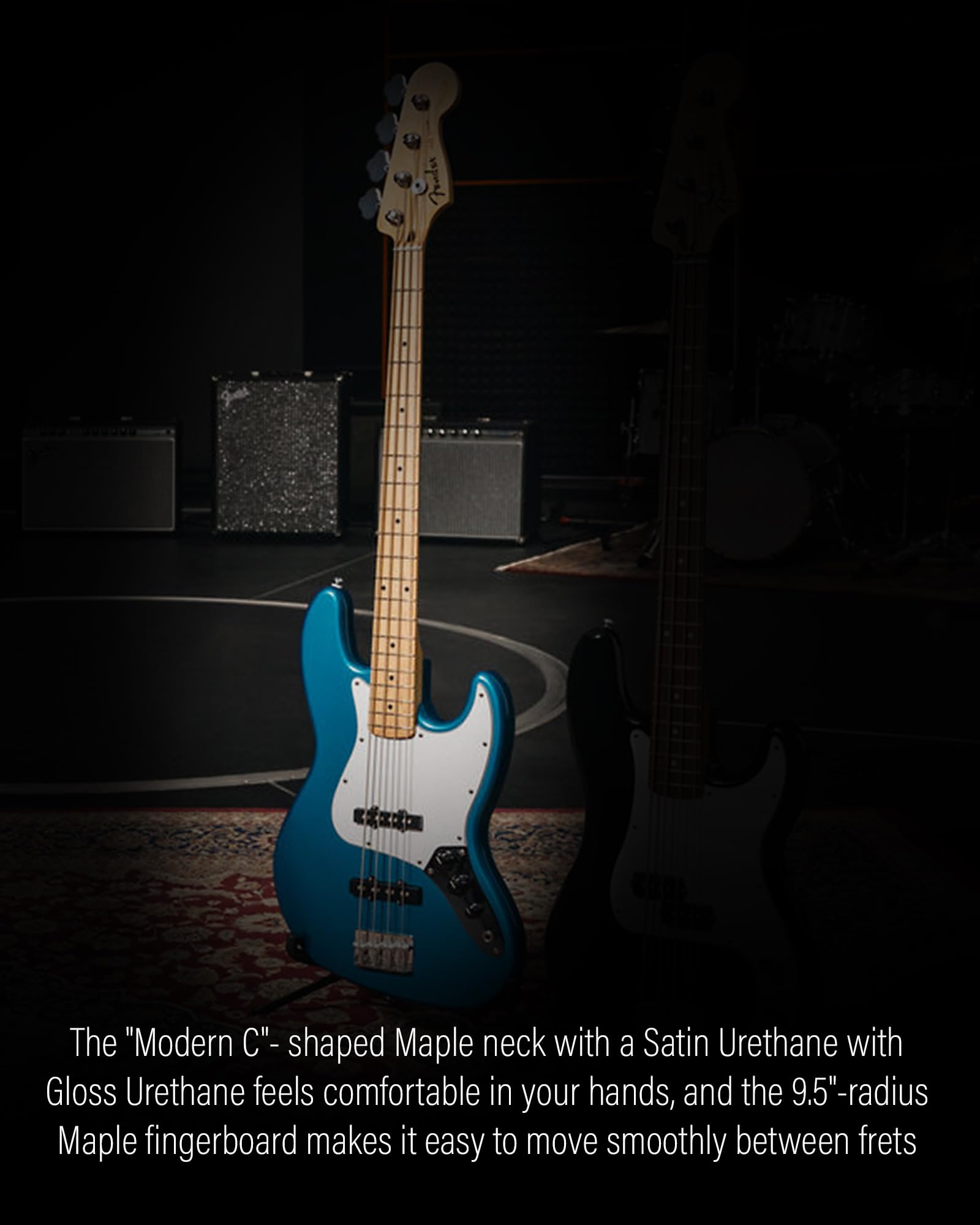 Amazon.com: Fender Standard Jazz Bass - Paquete negro con correa